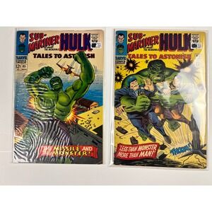 Vintage Tales to Astonish #85 & #83 Marvel Comic Book Hulk & Sub-Mariner 1966
